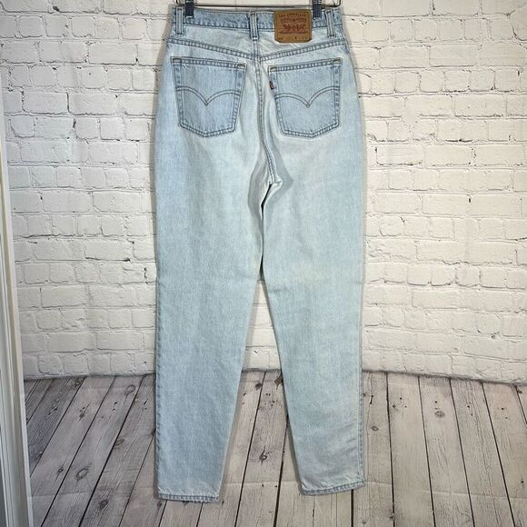 Vintage 90s Levis 512 Slim Taper High Waist Mom Blue Jeans Womens 11 Long Light - Picture 5 of 9